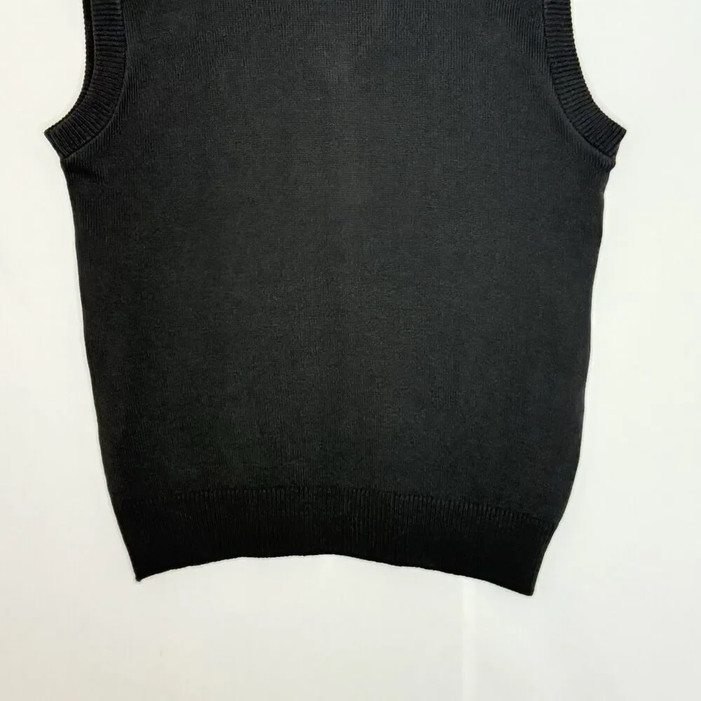 Sweater Vest Uniform Black With Blue Knit Size L VF Imagewear